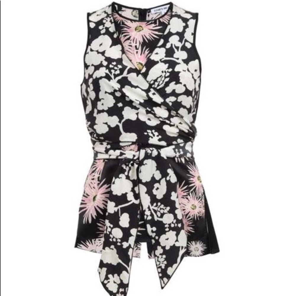 Elizabeth and James Floral Tie Top Real Silk